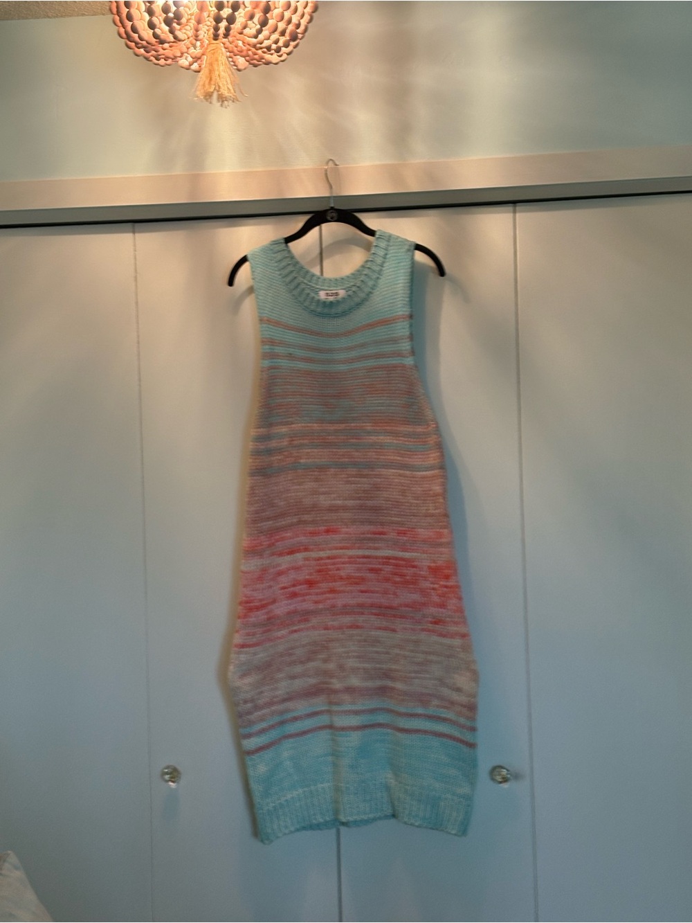 525 America Striped Knit Tank in Aqua & Coral